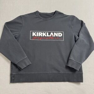 Kirkland Signature Crewneck Sweatshirt Mens Large Black Logo Casual